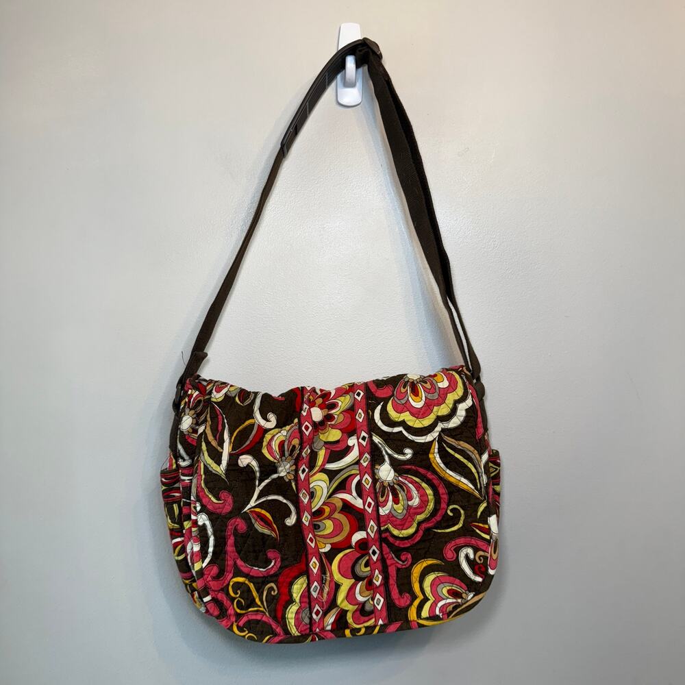 Vera Bradley Puccini Print Floral Laptop Crossbody Messenger Bag
